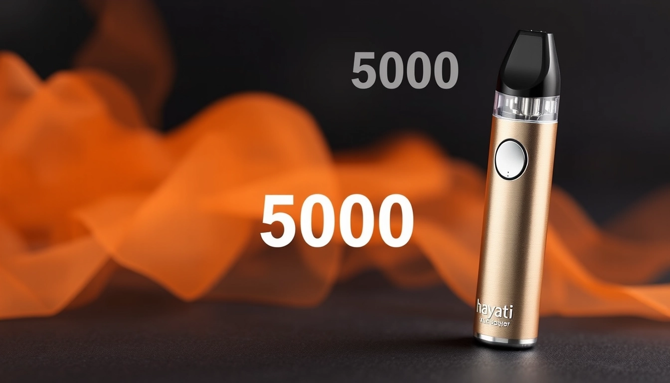 Image of the Hayati Twist 5000 disposable vape showcasing its innovative design, highlighting its e-liquid inlet system and robust 1600mAh battery for vaping enthusiasts.